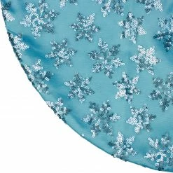 Northlight 20" Blue Sequin Snowflake Pattern Mini Christmas Tree Skirt -Wreaths & Garland shop northlight l85599 3 18861.1665433296