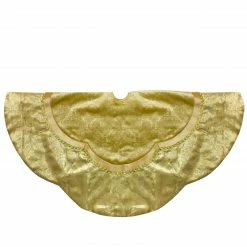 Northlight 48-Inch Golden Scalloped Velvet Christmas Tree Skirt With A Metallic Trim