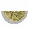 Northlight 20-Inch Gold And White Metallic Snowflake Print Mini Christmas Tree Skirt