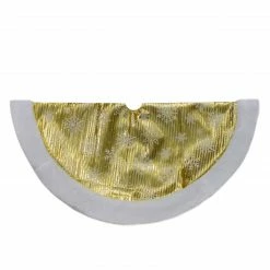 Northlight 20-Inch Gold And White Metallic Snowflake Print Mini Christmas Tree Skirt