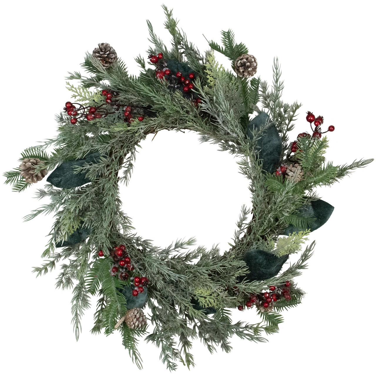 Northlight Mixed Foliage And Iced Berries Artificial Christmas Wreath, 26-Inch, Unlit 1 Northlight Mixed Foliage And Iced Berries Artificial Christmas Wreath, 26-Inch, Unlit