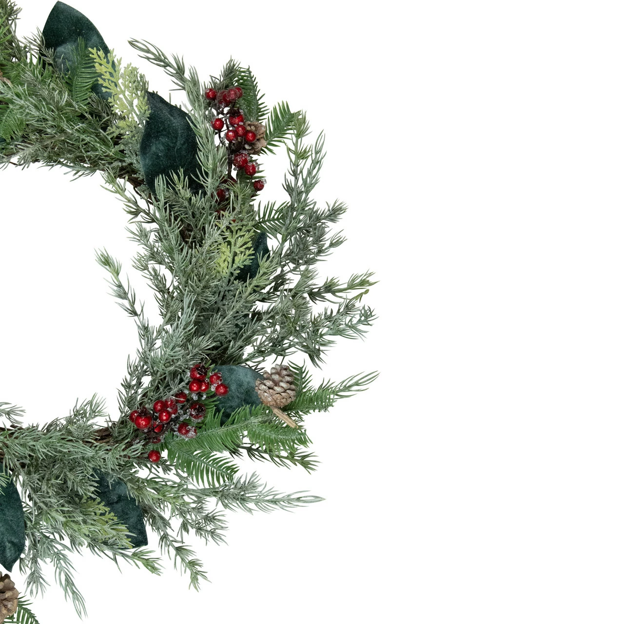 Northlight Mixed Foliage And Iced Berries Artificial Christmas Wreath, 26-Inch, Unlit 3 Northlight Mixed Foliage And Iced Berries Artificial Christmas Wreath, 26-Inch, Unlit - Image 3