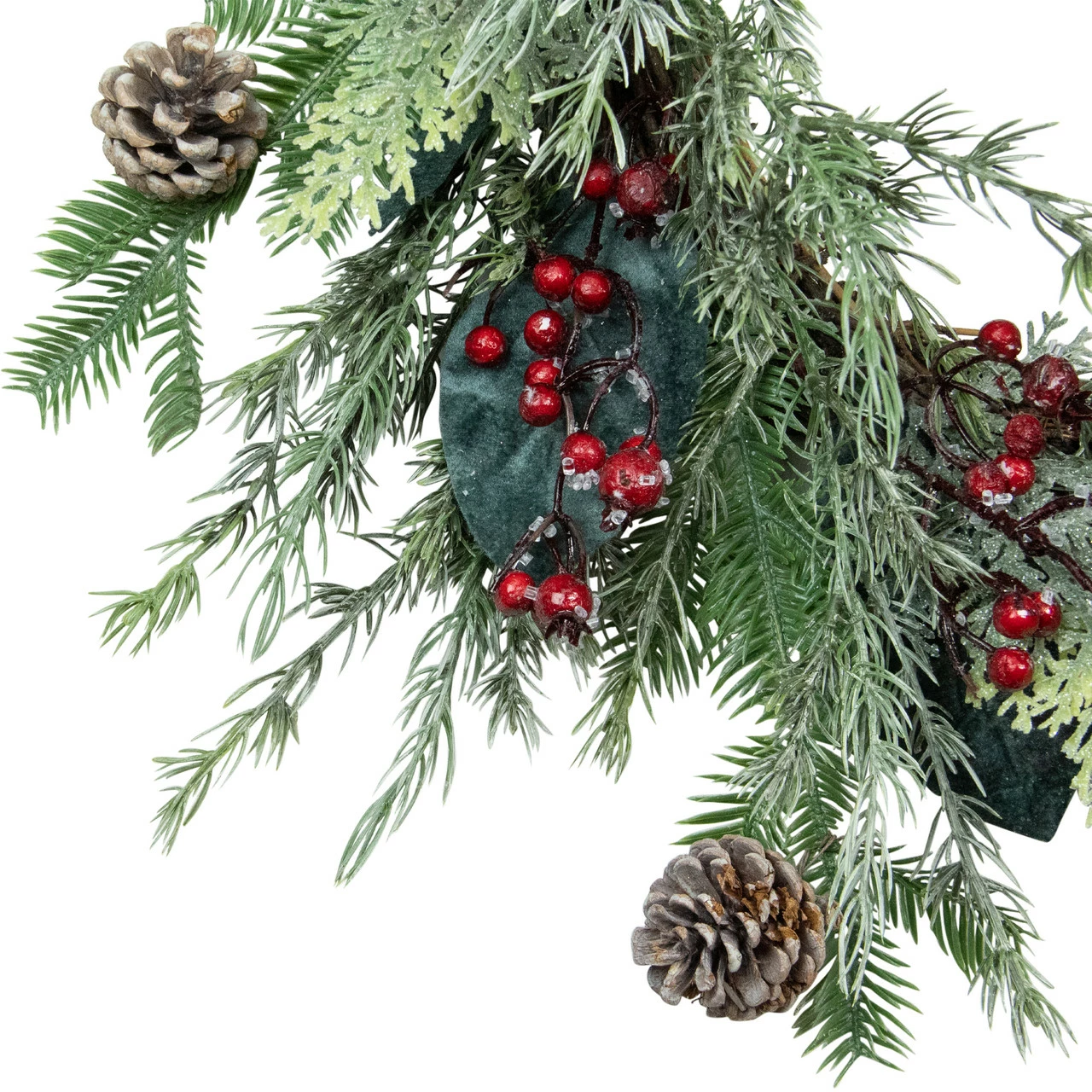 Northlight Mixed Foliage And Iced Berries Artificial Christmas Wreath, 26-Inch, Unlit 2 Northlight Mixed Foliage And Iced Berries Artificial Christmas Wreath, 26-Inch, Unlit - Image 2