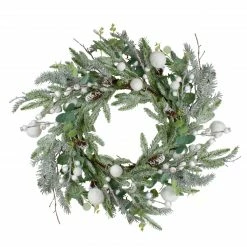 Northlight 24" Artificial Flocked And Iced Mixed Pine Christmas Wreath