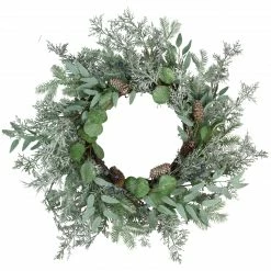 Northlight Frosted Green Mixed Foliage And Blueberries Artificial Christmas Wreath, 26-Inch, Unlit