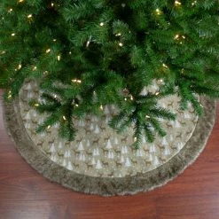 Northlight 48" Green And Brown Knit Deer And Tree Christmas Tree Skirt -Wreaths & Garland shop northlight lt90708 5 47912.1603937311