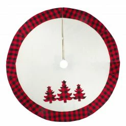 Northlight 48" White, Red And Black Buffalo Plaid Tree Christmas Tree Skirt -Wreaths & Garland shop northlight lt90712 2 sample 30126.1663688874