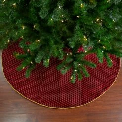 Northlight 48" Red And Gold Diamond Pattern Christmas Tree Skirt -Wreaths & Garland shop northlight lt90714 5 64866.1600996803
