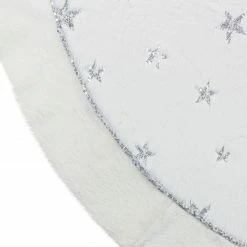 Northlight 48" White With Silver Sequined Stars Christmas Tree Skirt -Wreaths & Garland shop northlight lt90724 4updated 87474.1600910531