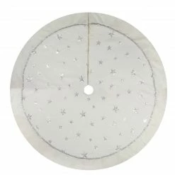 Northlight 48" White With Silver Sequined Stars Christmas Tree Skirt -Wreaths & Garland shop northlight lt90724 sample 04851.1600910530
