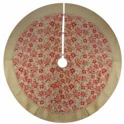 Northlight 48" Tan And Red Rustic Burlap Poinsettia Christmas Tree Skirt -Wreaths & Garland shop northlight lt90726 2 updated 72101.1600996803
