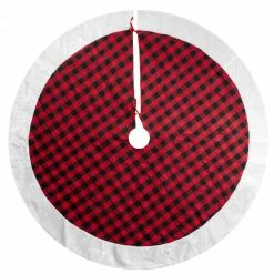 Northlight 48" Red And Black Buffalo Plaid Christmas Tree Skirt With Faux Fur Trim -Wreaths & Garland shop northlight lt90733 2 updated 1 80019.1600996803