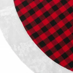 Northlight 48" Red And Black Buffalo Plaid Christmas Tree Skirt With Faux Fur Trim -Wreaths & Garland shop northlight lt90733 6 84716.1600996804