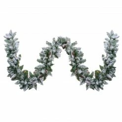 Northlight 9' X 10" Pre-Lit Flocked Pine Artificial Christmas Garland - Multi Color Lights