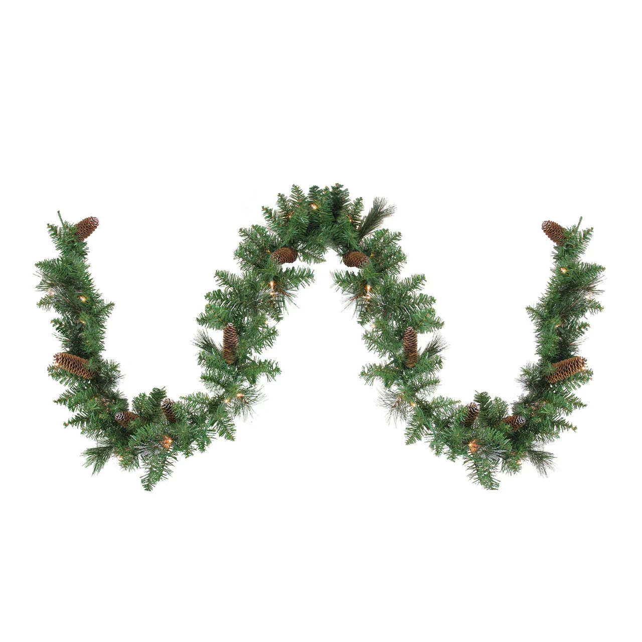 Northlight 9' X 10" Pre-Lit Yorkville Pine Artificial Christmas Garland - Clear Lights 1 Northlight 9' X 10" Pre-Lit Yorkville Pine Artificial Christmas Garland - Clear Lights
