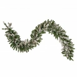 Northlight 9' X 10" Pre-lit Snow Mountain Pine Artificial Christmas Garland - Clear Lights