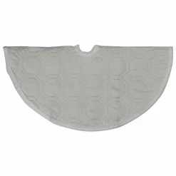 Northlight 18” Solid Cream White Quilted Christmas Hexagon Mini Tree Skirt