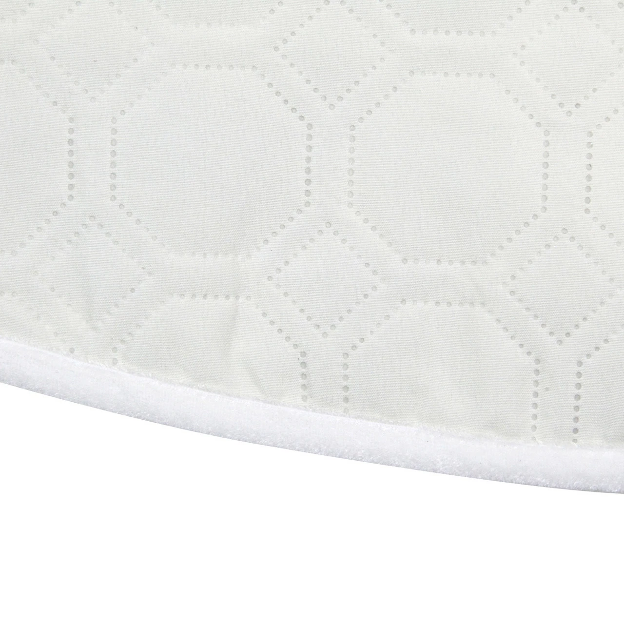 Northlight 48" White Quilted Christmas Hexagon Tree Skirt With Velvety Trim 2 Northlight 48" White Quilted Christmas Hexagon Tree Skirt With Velvety Trim - Image 2