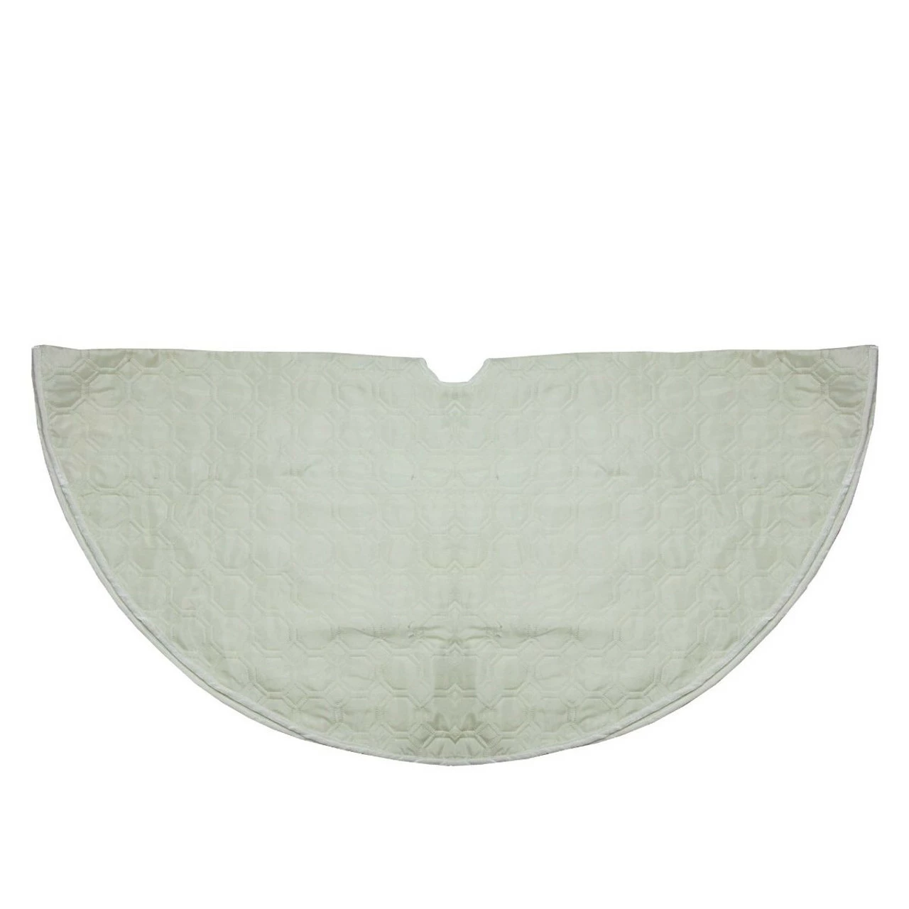 Contemporary Home Living 48" Solid White Quilted Christmas Tree Skirt With Velvet Trim 1 Contemporary Home Living 48" Solid White Quilted Christmas Tree Skirt With Velvet Trim