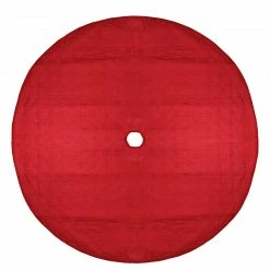 Northlight 48" Red Quilted Christmas Hexagon Tree Skirt With Velvety Trim