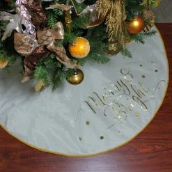 Northlight 48” Ivory White Merry And Bright Christmas Tree Skirt 7 Northlight 48” Ivory White Merry And Bright Christmas Tree Skirt -Wreaths & Garland shop northlight n03374 3 16509.1588362269