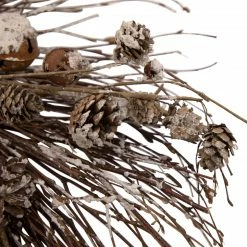 Alternative view of Northlight Iced Pine Cones And Bells Christmas Twig Wreath, 20-Inch, Unlit