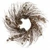 Northlight Iced Pine Cones And Bells Christmas Twig Wreath, 20-Inch, Unlit