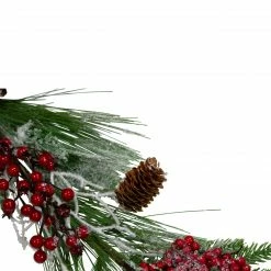 Northlight 5.75' X 7" Green And Red Frosted Berries And Pinecones Artificial Christmas Garland - Unlit -Wreaths & Garland shop northlight nl00314 3 updated 08962.1607569032