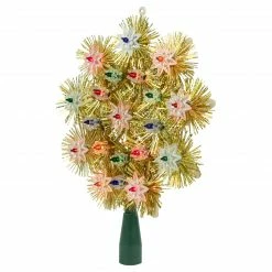 Northlight 8" Lighted Gold Retro Tinsel Snowflake Christmas Tree Topper - Multi Lights -Wreaths & Garland shop northlight nl02619 3 56925.1665610751
