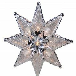 Northlight 8" Silver And Clear Mosaic Star Lighted Christmas Tree Topper - Clear Lights -Wreaths & Garland shop northlight nl02622 3 25980.1665346440