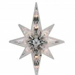 Northlight 10" Lighted Faceted Star Of Bethlehem Christmas Tree Topper, Clear Lights 5 Northlight 10" Lighted Faceted Star Of Bethlehem Christmas Tree Topper, Clear Lights -Wreaths & Garland shop northlight nl02625 03 33262.1599786793