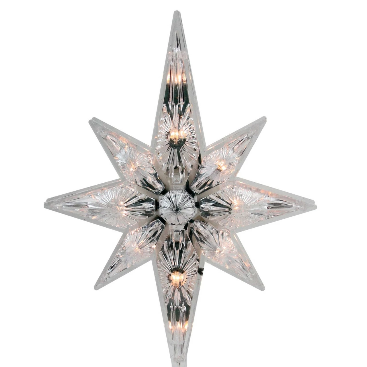 Northlight 10" Lighted Faceted Star Of Bethlehem Christmas Tree Topper, Clear Lights 3 Northlight 10" Lighted Faceted Star Of Bethlehem Christmas Tree Topper, Clear Lights - Image 3