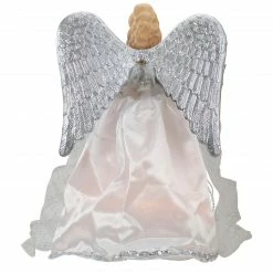 Northlight 12" Lighted Silver Angel With Wings Christmas Tree Topper - Clear Lights -Wreaths & Garland shop northlight ri92238 2 99595.1665519673