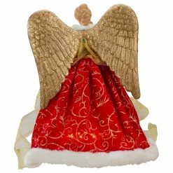 Northlight 12" Lighted Red And Green Angel With Wings Christmas Tree Topper - Clear Lights -Wreaths & Garland shop northlight ri92241 2 76747.1665611637