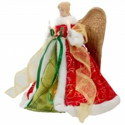 Northlight 12" Lighted Red And Green Angel With Wings Christmas Tree Topper - Clear Lights -Wreaths & Garland shop northlight ri92241 3 33476.1665611637