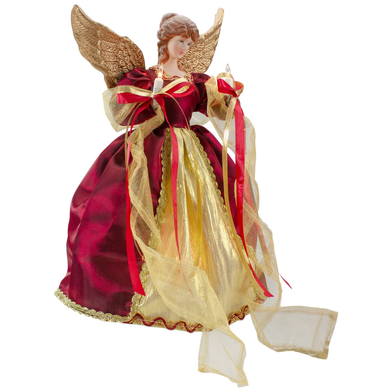 Northlight 13.5" Lighted Red And Gold Angel With Wings Christmas Tree Topper - Clear Lights 3 Northlight 13.5" Lighted Red And Gold Angel With Wings Christmas Tree Topper - Clear Lights - Image 3