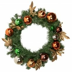 Northlight Green Foliage With Ornaments Artificial Christmas Wreath, 24-Inch, Unlit