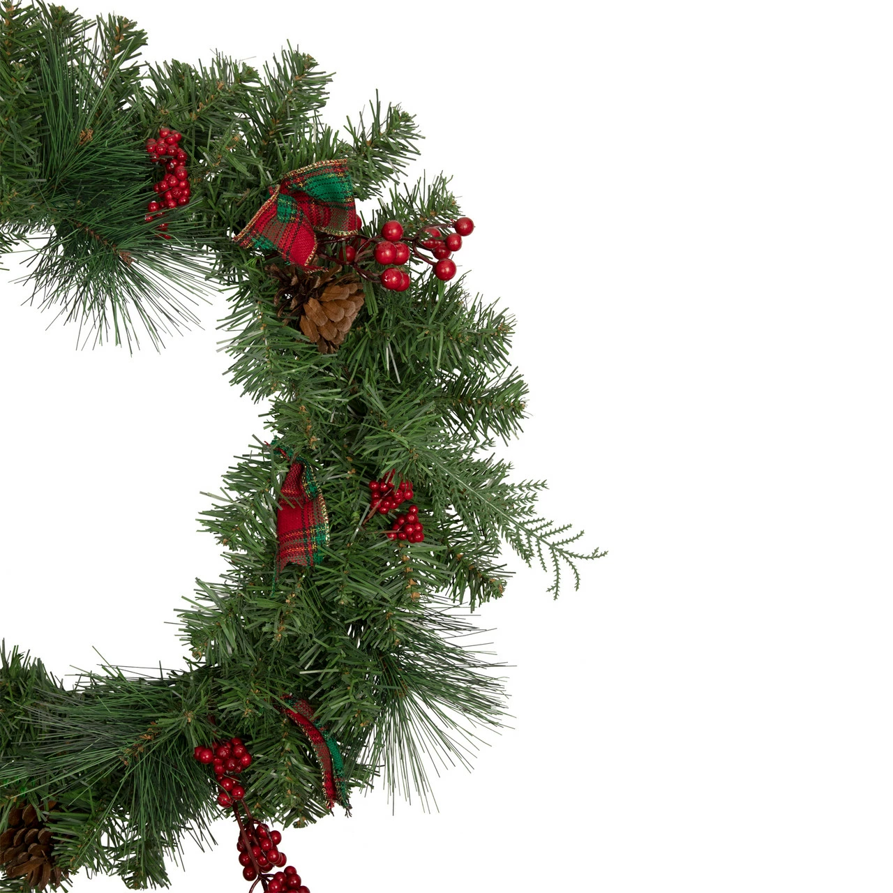 Northlight Pine Cones And Berries Artificial Christmas Wreath With Ribbon, 24-Inch, Unlit 4 Northlight Pine Cones And Berries Artificial Christmas Wreath With Ribbon, 24-Inch, Unlit - Image 4