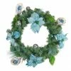 Northlight Peacock Poinsettia Artificial Christmas Wreath - 24-Inch, Unlit