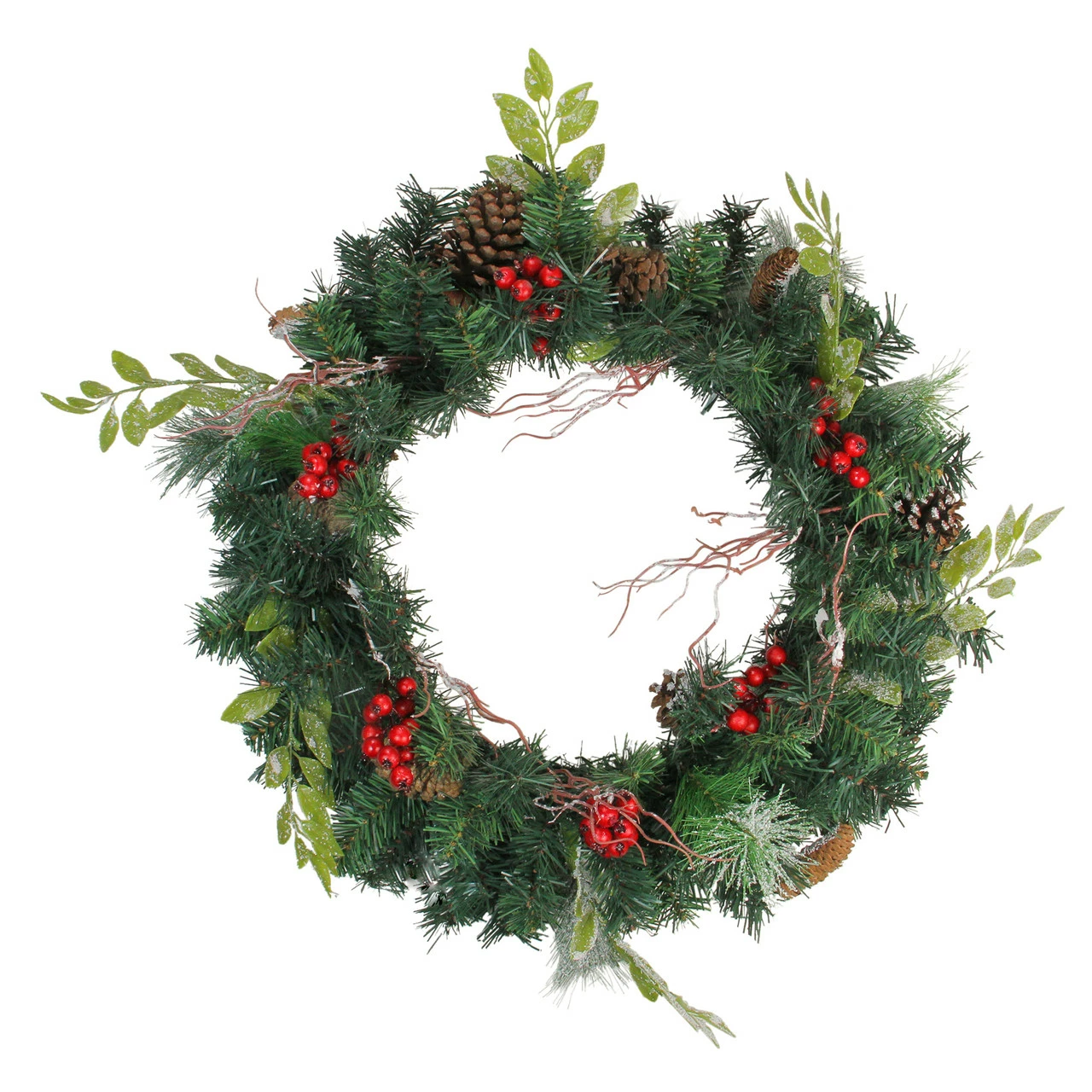 Northlight Pre-Decorated Frosted Pinecone And Berry Artificial Christmas Wreath - 24-Inch, Unlit 1 Northlight Pre-Decorated Frosted Pinecone And Berry Artificial Christmas Wreath - 24-Inch, Unlit