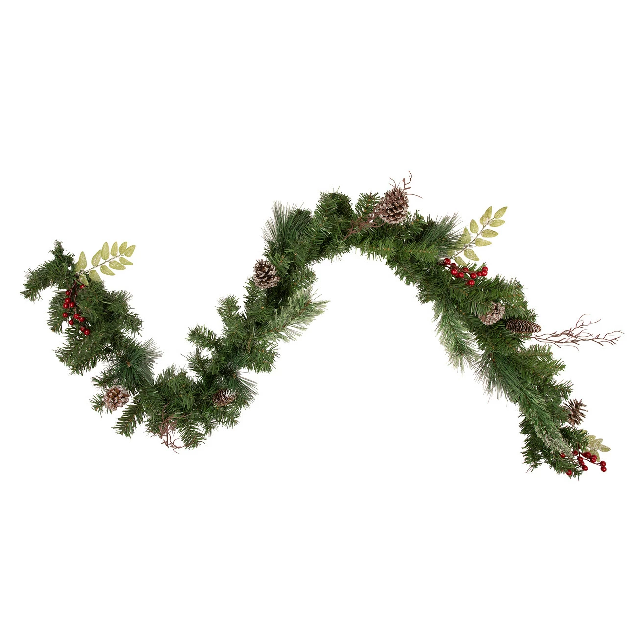 Northlight 6' X 9" Pre-Decorated Frosted Pinecone And Berry Artificial Christmas Garland, Unlit 1 Northlight 6' X 9" Pre-Decorated Frosted Pinecone And Berry Artificial Christmas Garland, Unlit