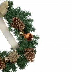 Northlight Pre-Decorated Ball Ornaments And Bow Artificial Christmas Wreath, 24-Inch, Unlit -Wreaths & Garland shop northlight s84884 2 updated 32137.1660326224