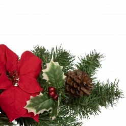 Northlight 6' X 9" Red Pre-Decorated Poinsettia And Pine Cone Artificial Christmas Garland - Unlit -Wreaths & Garland shop northlight s84897 2 updated 78536.1665611927