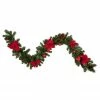 Northlight 6' X 9" Red Pre-Decorated Poinsettia And Pine Cone Artificial Christmas Garland - Unlit