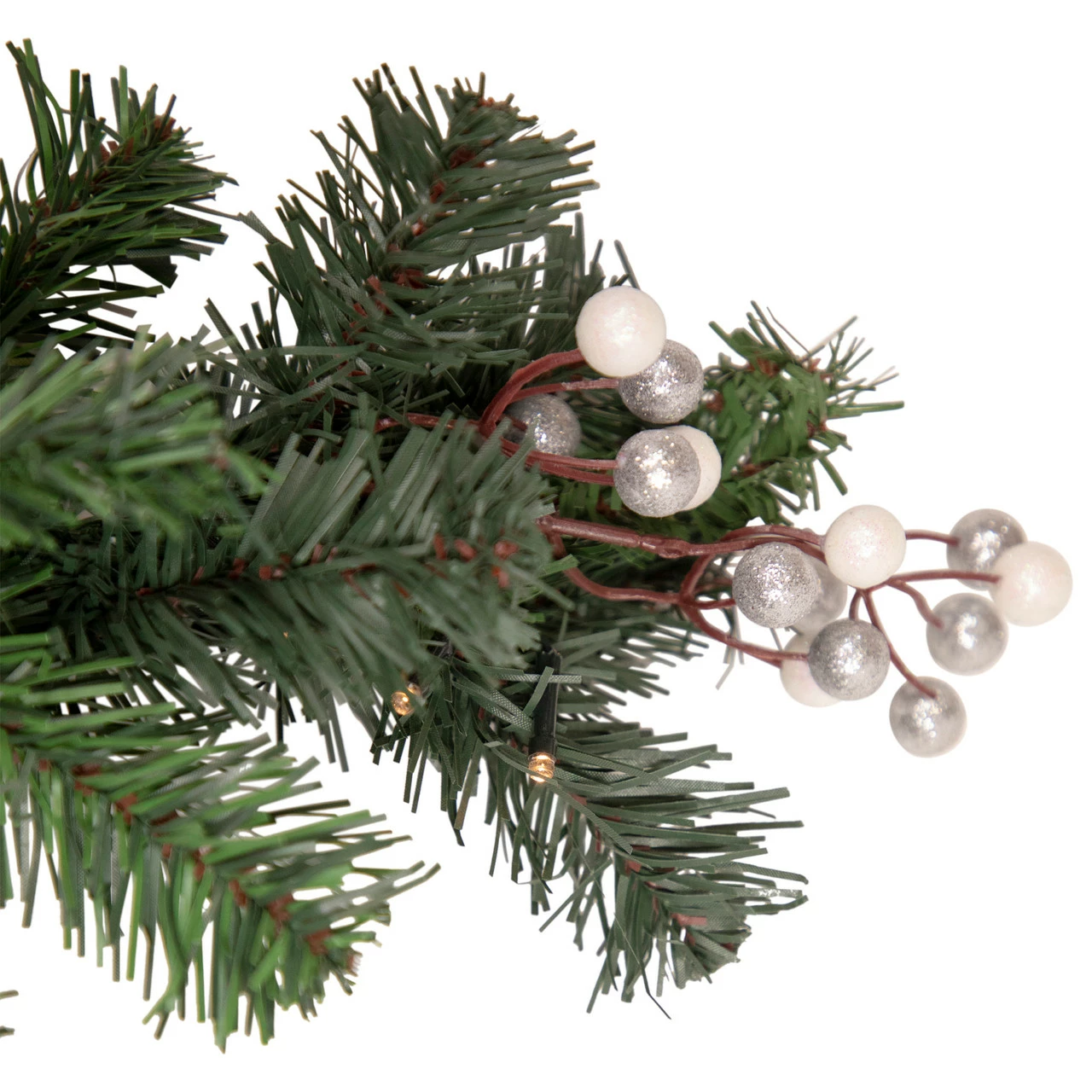 Northlight 9' Pre-Lit Decorated Green Pine Artificial Christmas Garland, Warm White LED Lights 3 Northlight 9' Pre-Lit Decorated Green Pine Artificial Christmas Garland, Warm White LED Lights - Image 3