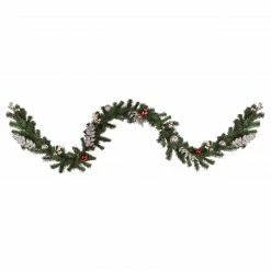 Northlight 9' Pre-Lit Decorated Green Pine Artificial Christmas Garland, Warm White LED Lights