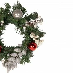 Northlight 16" Pre-Lit Decorated Green Pine Artificial Christmas Wreath, Warm White LED Lights -Wreaths & Garland shop northlight s92635 2 updated 51878.1661885774