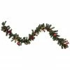 Northlight 6' X 8" Pre-Lit Decorated Burgundy And Gold Pine Artificial Christmas Garland, Cool White LED Lights