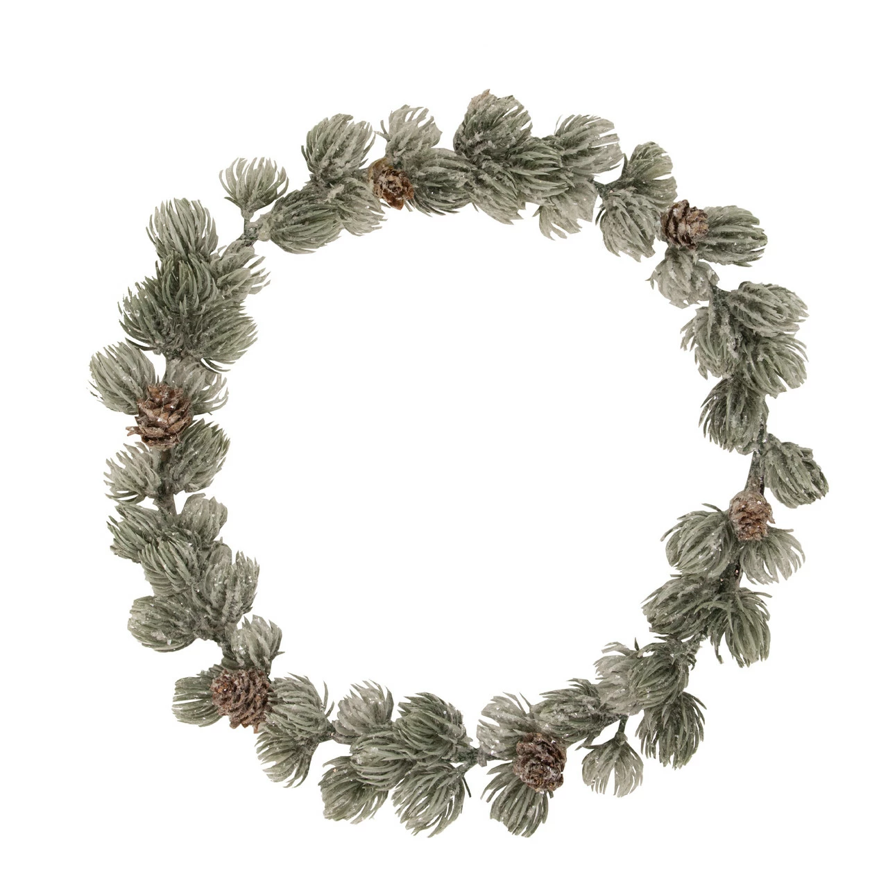 Northlight 12" Mini Frosted Pine Christmas Wreath With Pine Cones 1 Northlight 12" Mini Frosted Pine Christmas Wreath With Pine Cones