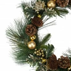 Northlight Long Needle Pine With Winter Foliage And Stars Christmas Wreath - 20-Inch, Unlit -Wreaths & Garland shop northlight sh27133 1 55783.1588396894